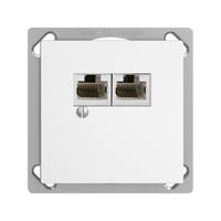 Boîte INC 2×RJ45/s 4P sép.EDIZIOdue blanc R&M swissline