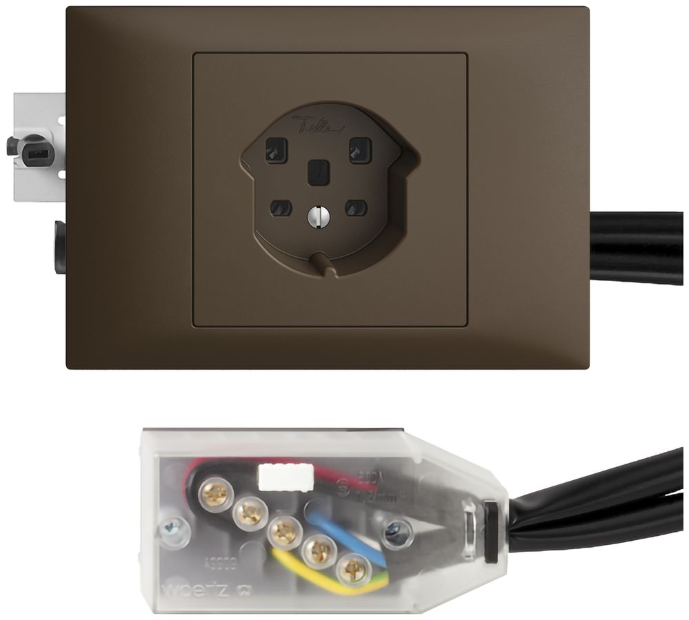 Prise INC EDIZIOdue T25 coffee 45…69mm pour câble plat Technofil