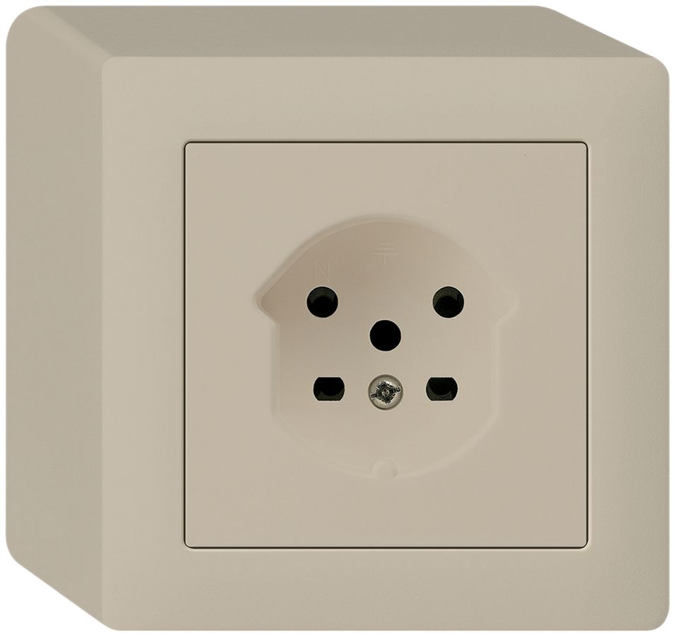 AP-Steckdose HA kallysto Typ 15 mit Steckklemmen beige