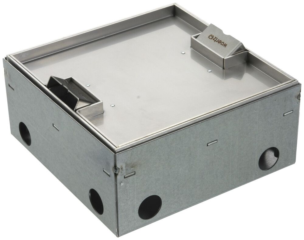 Bodendose Woertz WAK Cr 200×200×95mm Bodenhöhe 95…140mm mit Rand