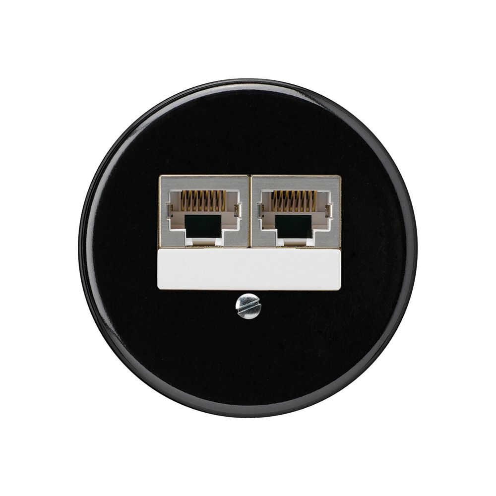 Inserto per scatola INC basico 2×RJ45s separato CUC nero
