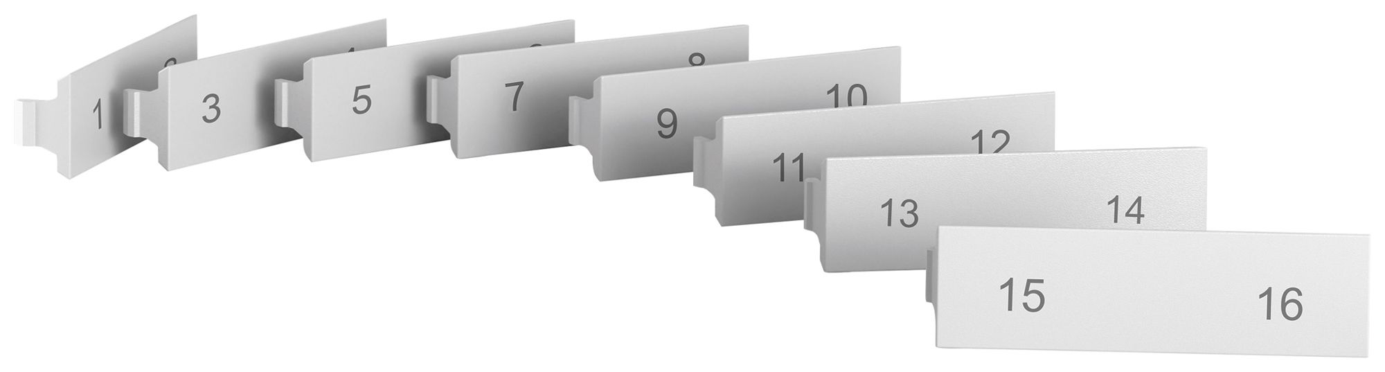 Bezeichnungsschild EDIZIO.liv SNAPFIX® Set f.gerade Steckricht.Beschr.1…16 ws