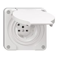 NUP-Steckdose NEVO, 1×T15, IP21, weiss