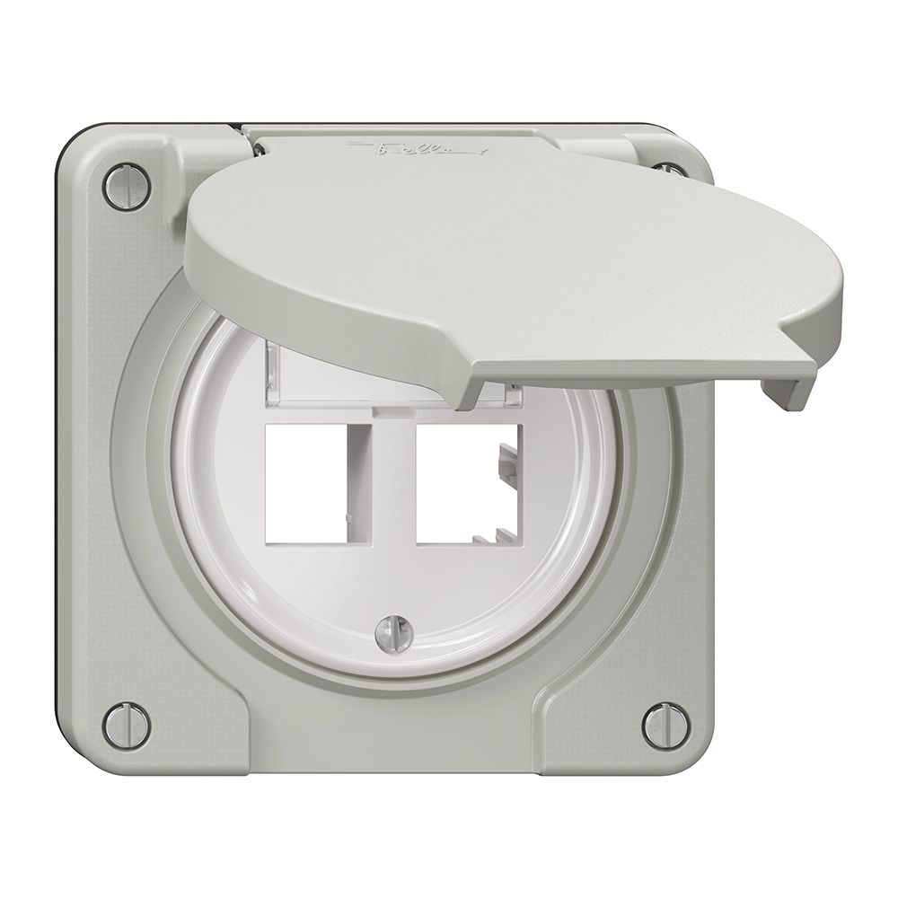 Kit de montage Feller freenet N.CO, pour sortie droite, double, gris clair