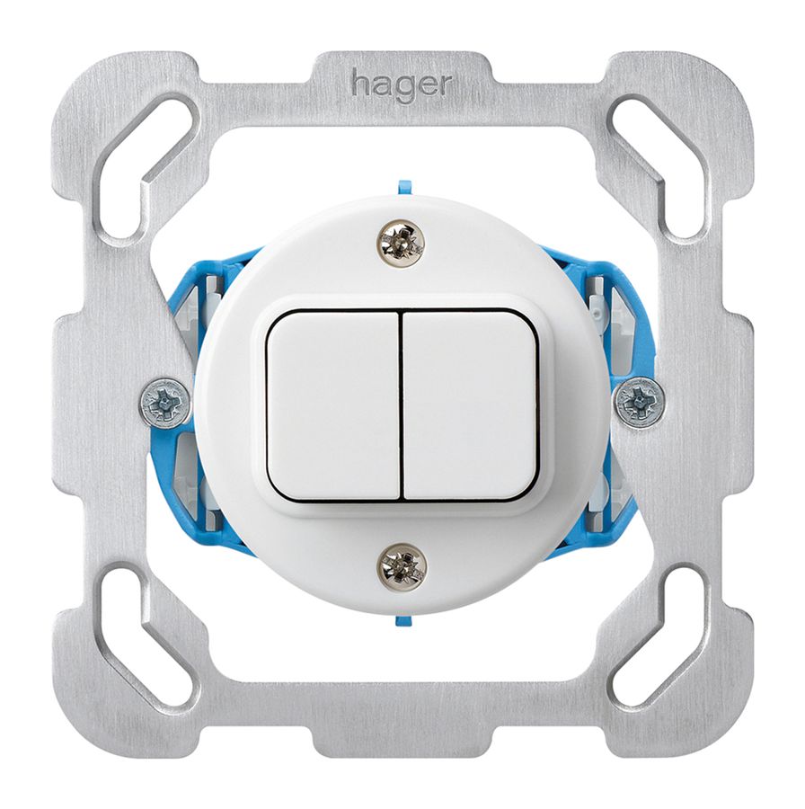 Einsatz zu UP-Drucktaster basico W+W/1L mit Befestigungsplatte weiss