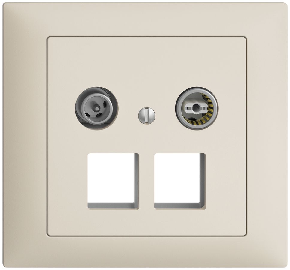 Prise multimédia 4dB INC Edue FKE, prise de dérivation, pour 2×RJ45 Keystone, cr