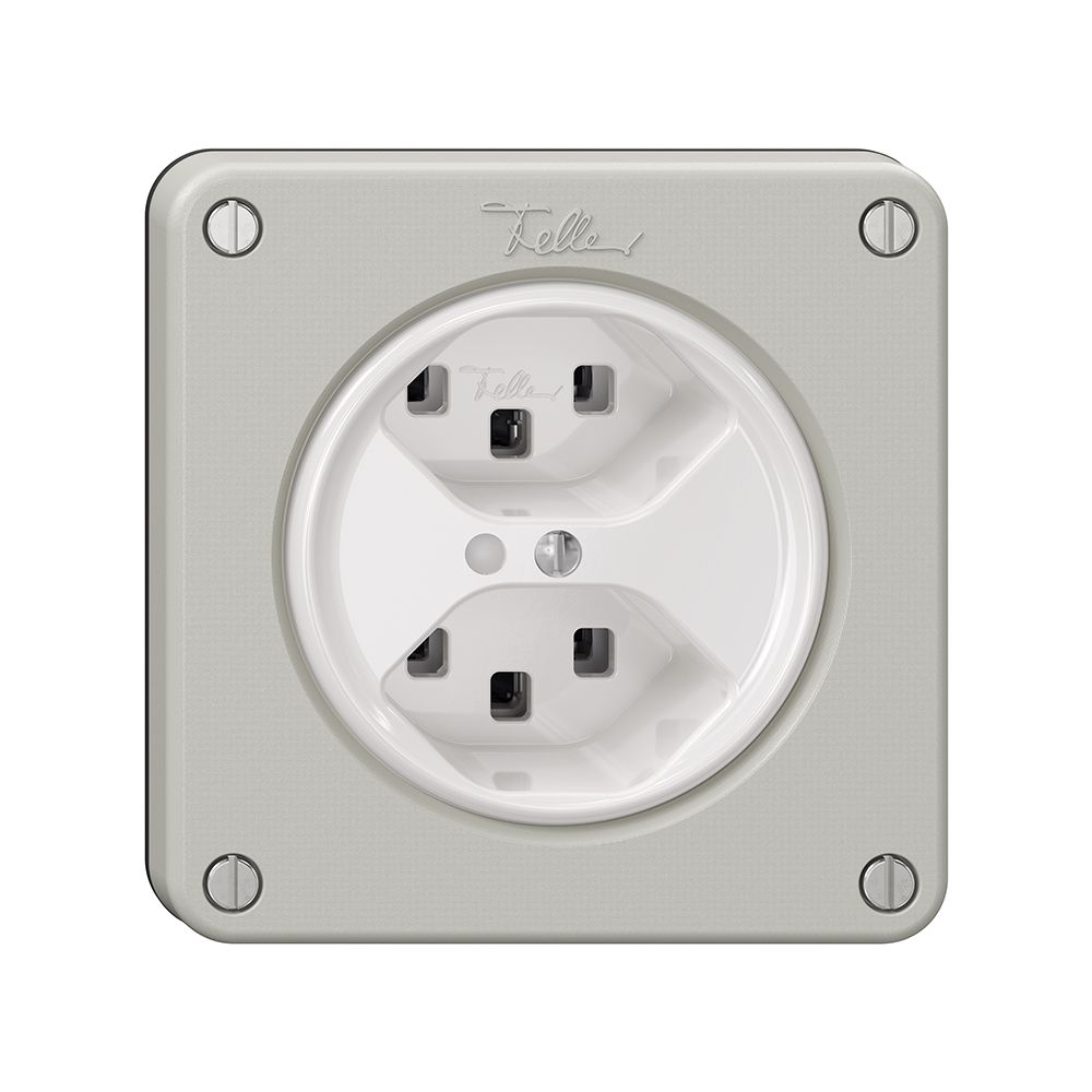 Prise NEVO, 2×T23, a.LED, gris clair