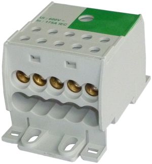 Verteilerblock PDB PE 175A 45×71×42.5mm 1×70/10×16mm² grün