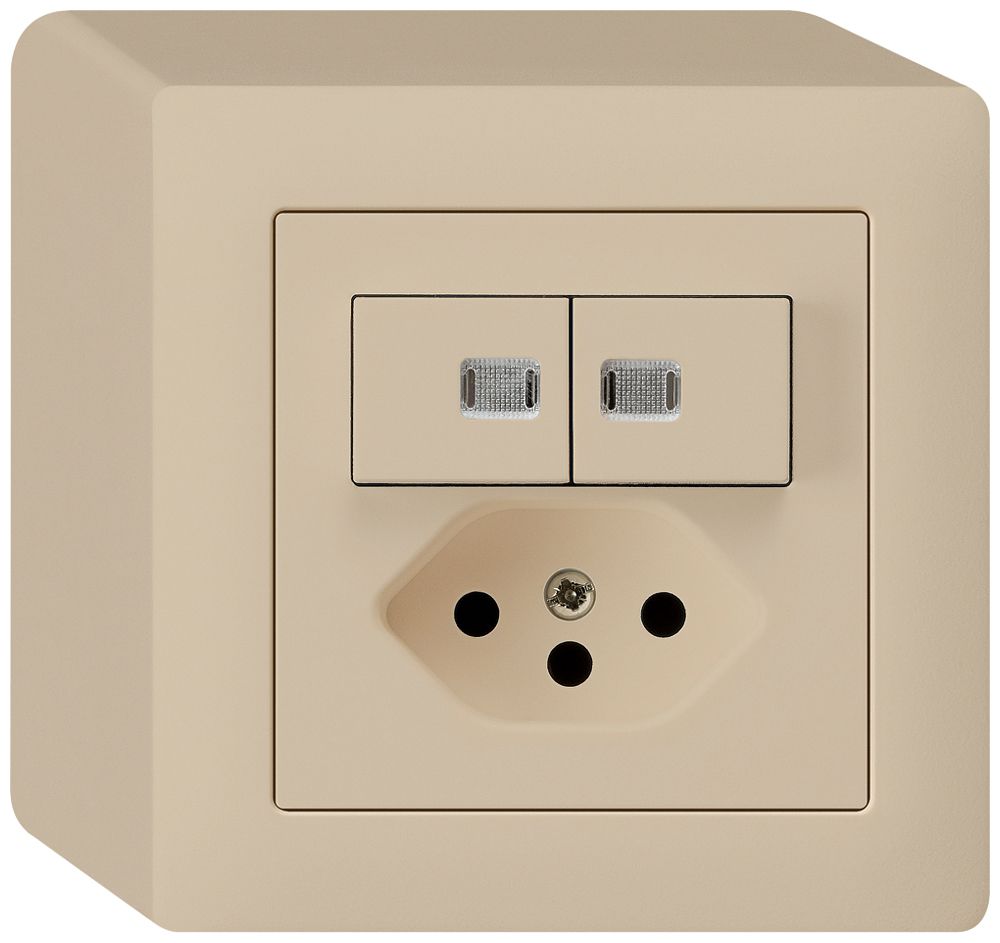 AP-Leuchtkombination 1/3+3/1P+T13 beige kallysto 2 Linsen