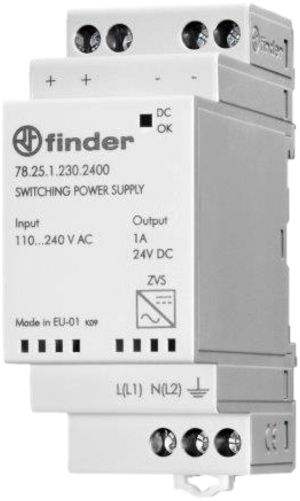 EB-Schaltnetzteil Finder 78.25, Eingang 110…240VAC/220VDC, Ausgang 25W 24VDC