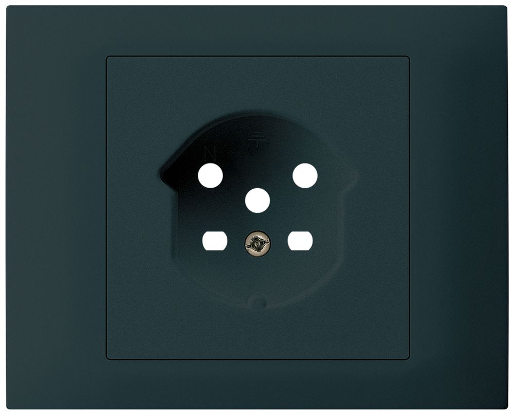 EB-Frontset Hager kallysto für Steckdose G3 1×T15 Abdeckrahmen steckbar schwarz