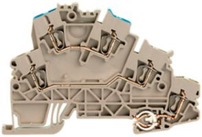 Mehrstock-Reihenklemme Weidmüller ZDKPE /N/L/PE Zugfeder 2.5mm² 2 Etagen beige