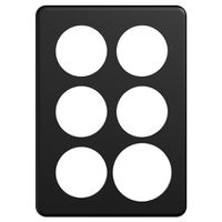 Abdeckplatte STANDARDdue 3×2 schwarz 5×Ø50, 1×Ø58