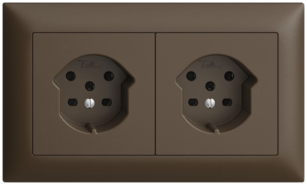 Combinaison ENC I-I EDIZIOdue 2×T15, horizontal coffee