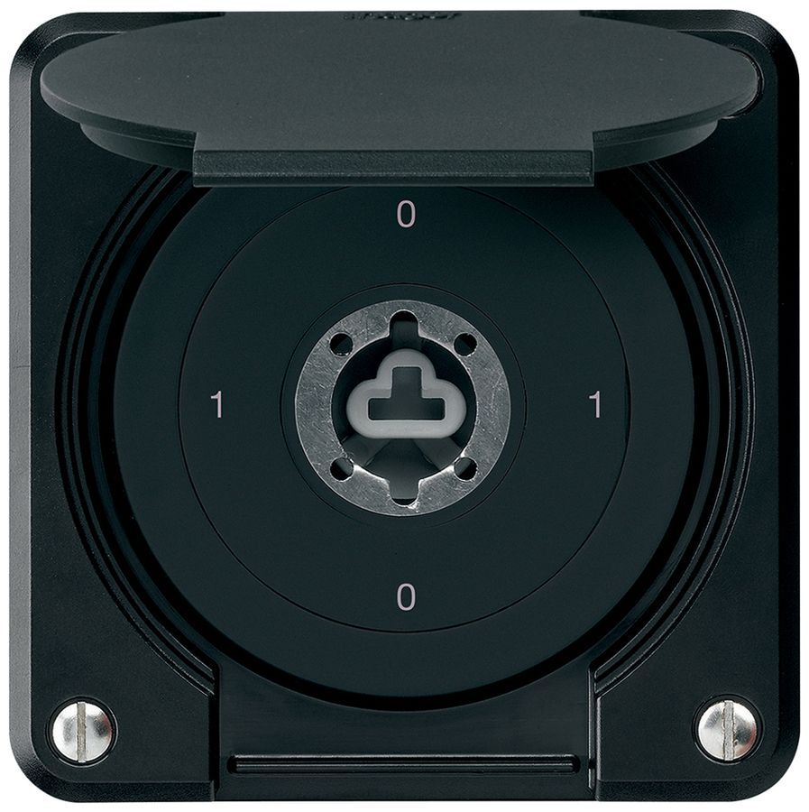 Interrupteur à clé ENC robusto IP55 avec clapet sans cylindre S0/3P noir