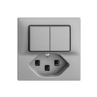 Combinaison A-R+3/1L+T23 16A EDIZIOdue silver