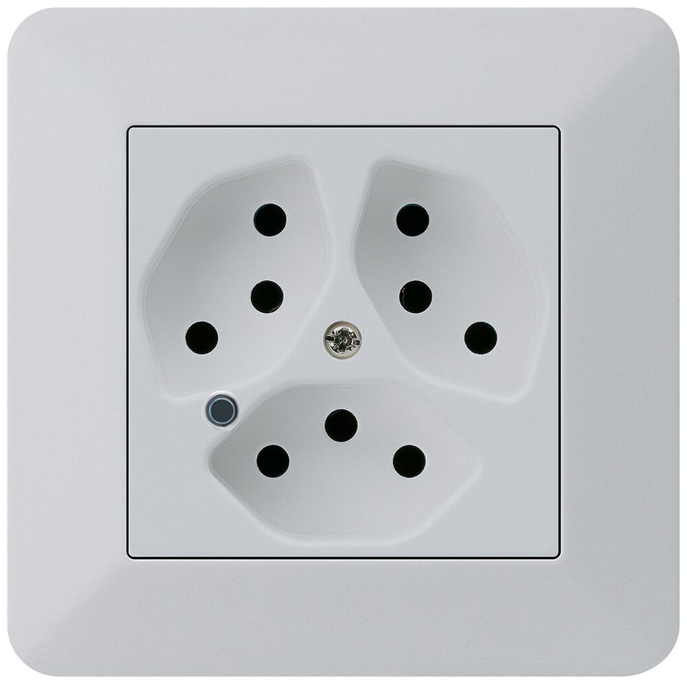 UP-Steckdose Hager kallysto.trend 3×T13 beleuchtet C lichtgrau