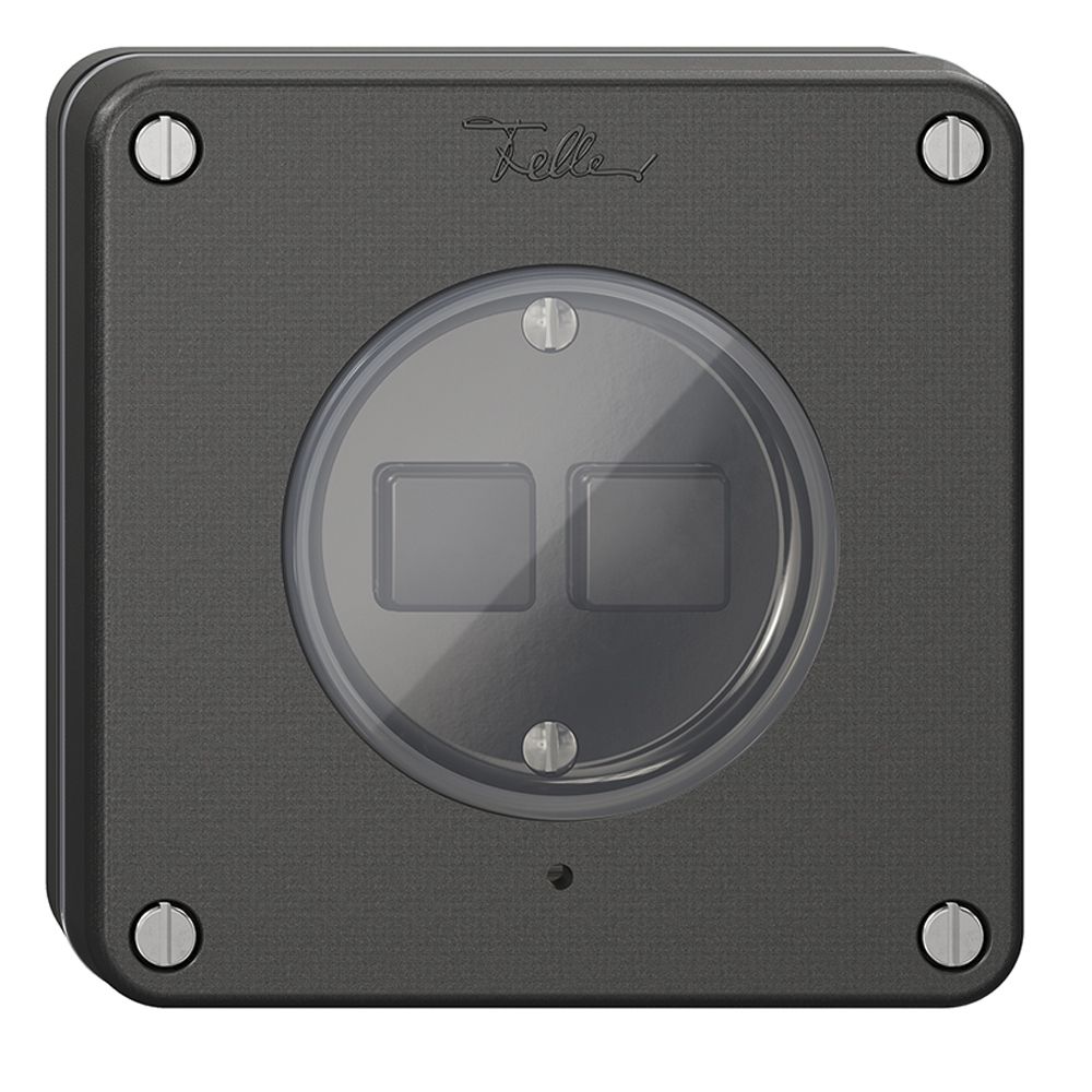 UP-Druckschalter 2K/2T NEVO Wiser schwarz