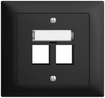 EB-Montageset EDIZIOdue FKE, Geradeauslass, für 2×Keystone, schwarz