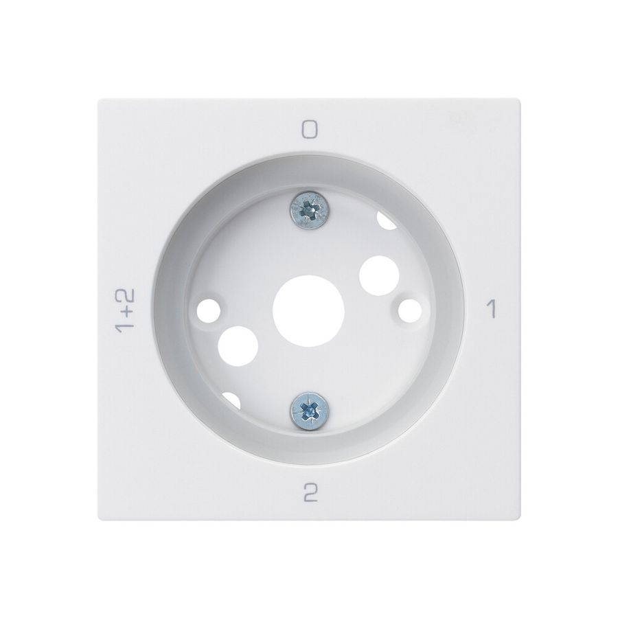 Placca frontale kallysto 0-1-1+2-2 60×60mm per interruttore rotativo S1 bianco