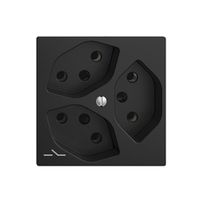 UP-Steckdose EDIZIOdue 3×T13 1×S schwarz
