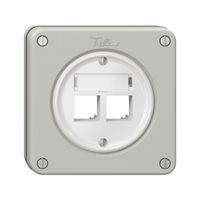 Kit di montaggio NUPU Feller S-One EASYNET, per 2×RJ45, profondità 28 mm, grc