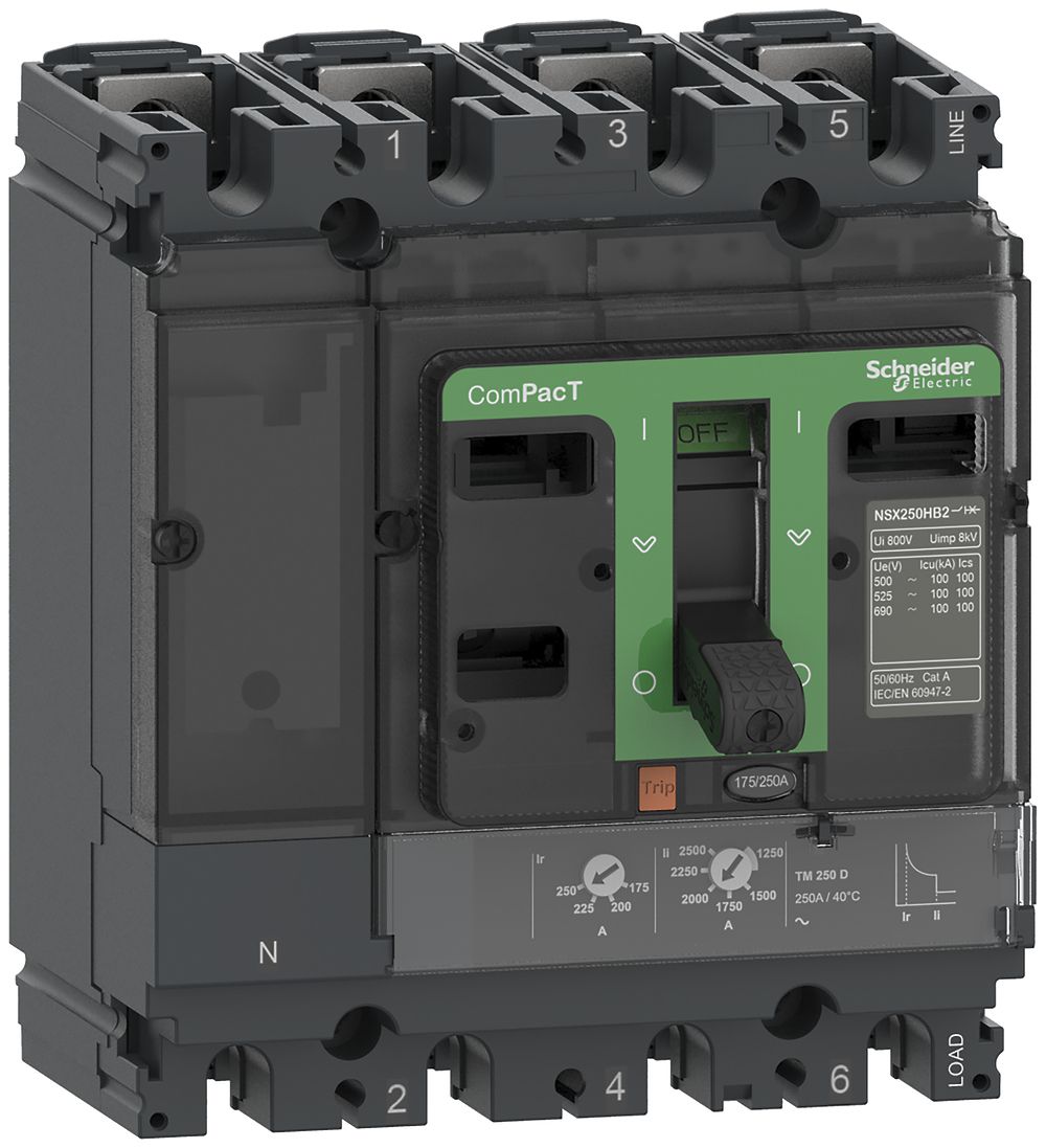Disgiuntore di potenza ComPacT NSX250F con TM200D 4P4d 140…200A 36kA