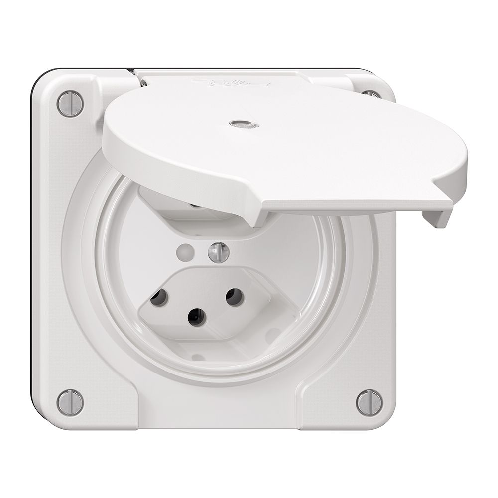 Prise NEVO N.CO, 2×T13, IP21, a.LED, blanc