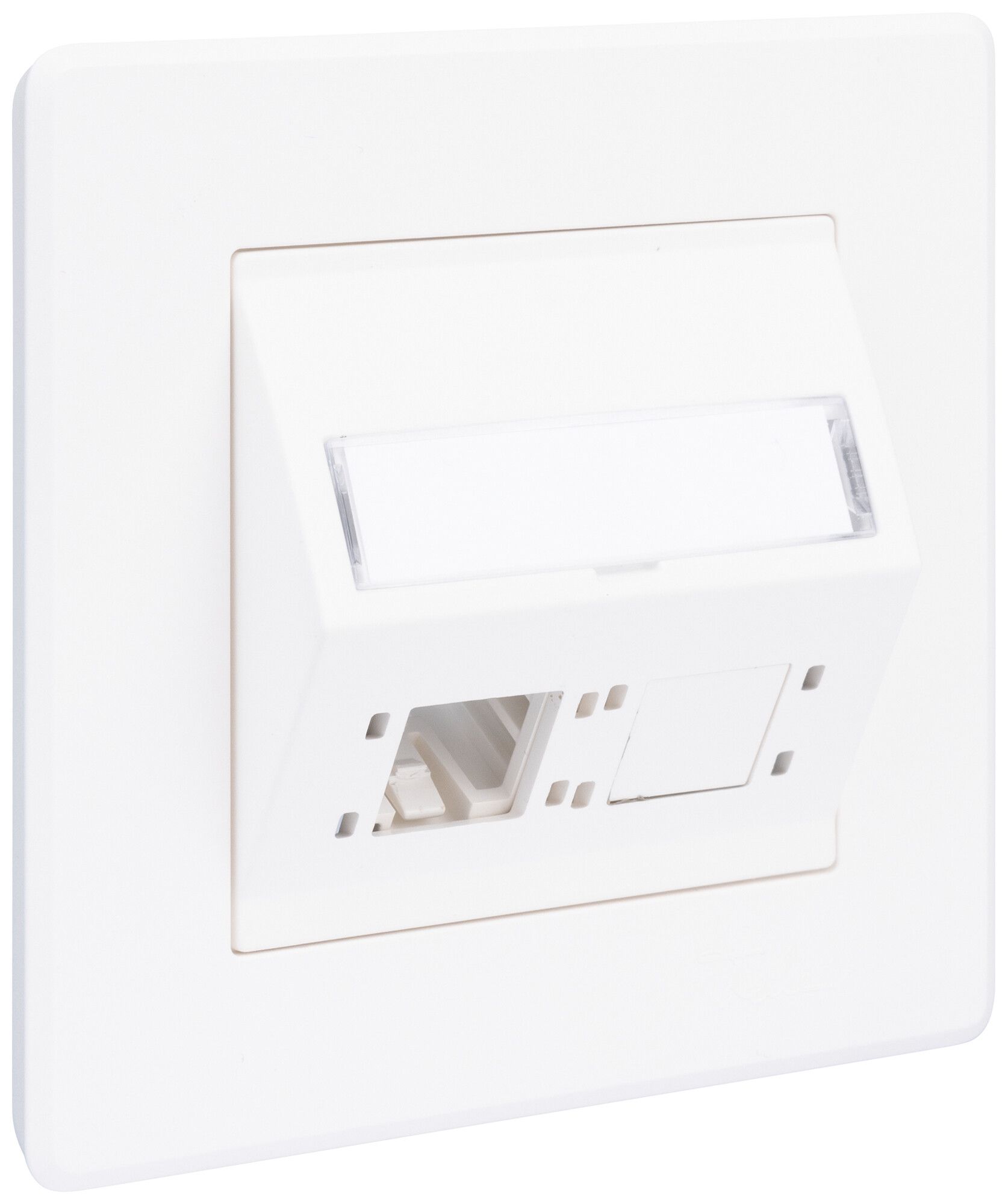 Boîte de raccordement ENC R&M oblique pour 2 douilles 96×96mm blanc
