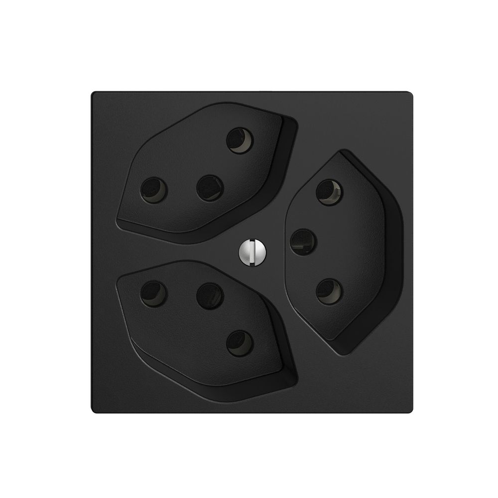 UP-Steckdose EDIZIOdue 3×T13 3×S schwarz mit Shutter