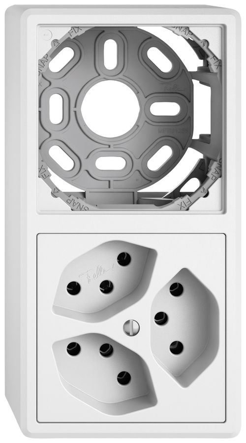 Combinaison AP EDIZIO.liv SNAPFIX® 2×1 140×74mm vide+3×T13 blanc