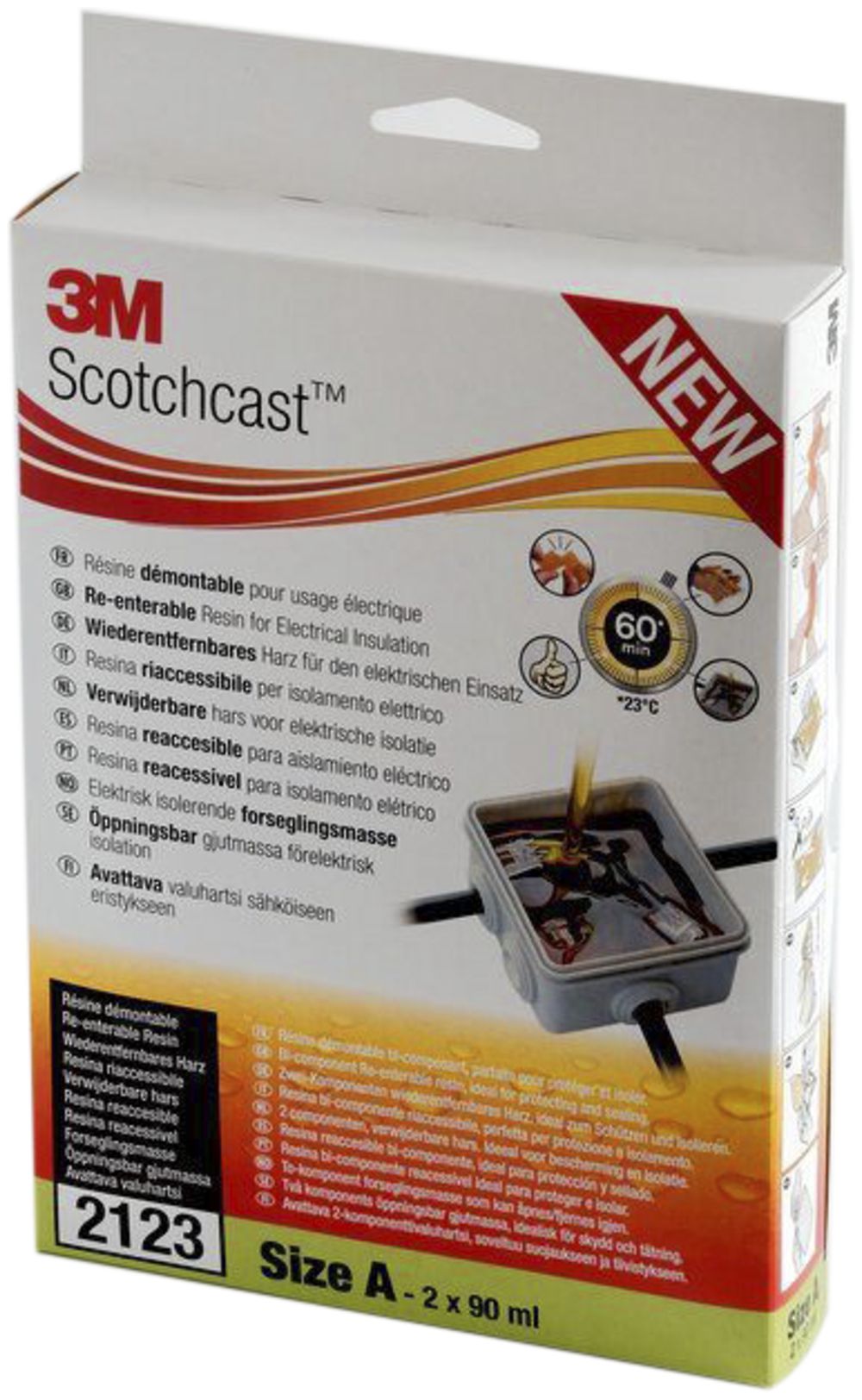 Zweikomponentenharz 3M™ Scotchcast™ 2123N-A, GMG-System, Grösse A, 2×90ml