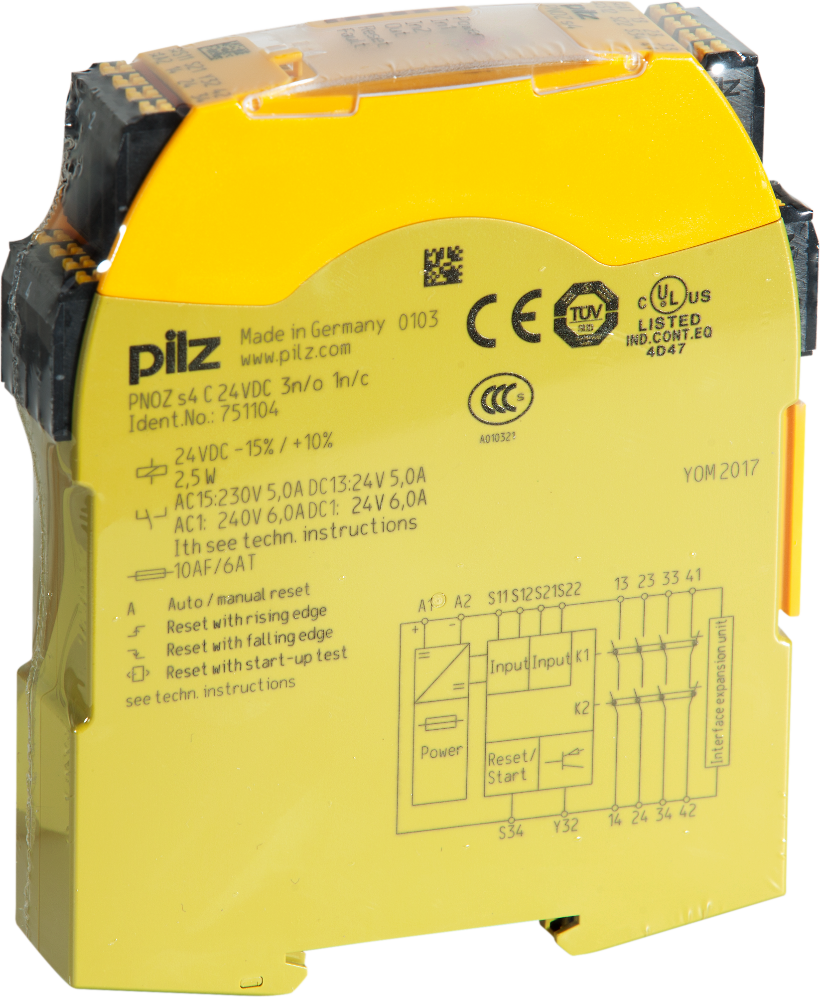 Not-Halt Schaltgerät, Schutztürwächter PNOZ s4 C 24VDC 3 n/o 1 n/c