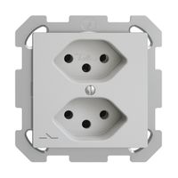 UP-Steckdose EDIZIOdue 2×T13 1×S hellgrau