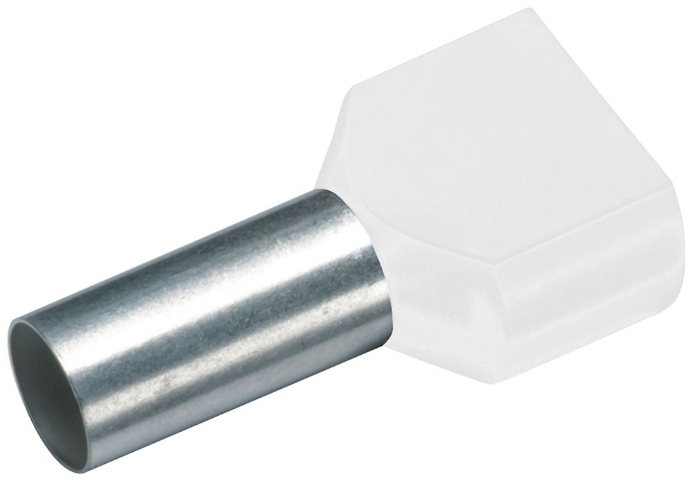 Zwillings-Aderendhülse Cimco 0.5mm² 8×15mm Kupfer PP weiss