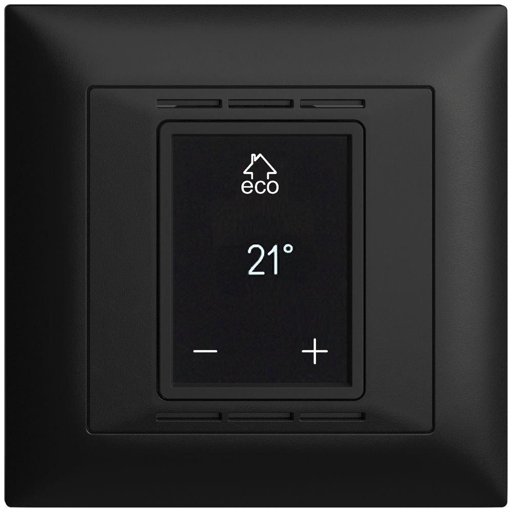 Thermostat d'ambiance EDIZIOdue FMI noir, avec écran, chauff.sol&conv.