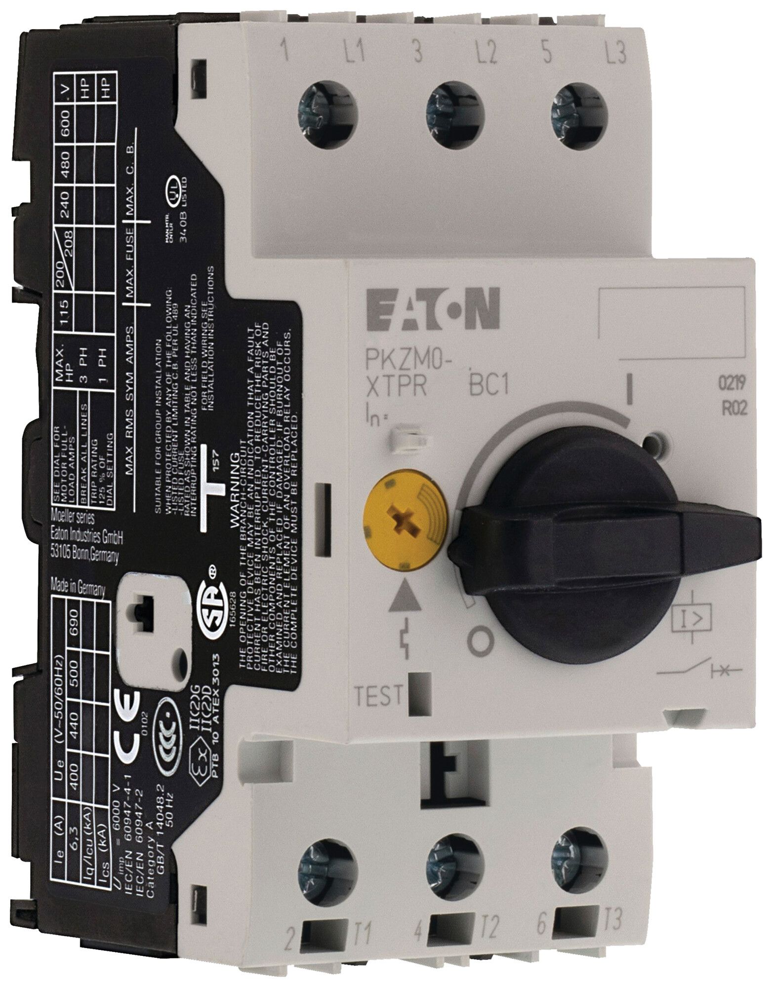 Disjoncteur transformateur Eaton PKZM0-12-T 3P 8…12A 224A raccordement à vis