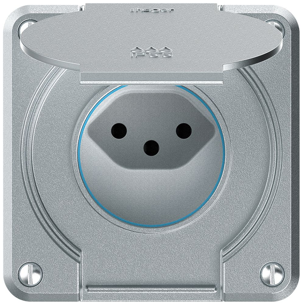 UP-Steckdose robusto 1×Typ 13 IP55 aluminium