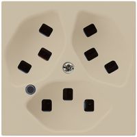 Steckdose Hager kallysto 3×T23 beleuchtet A beige