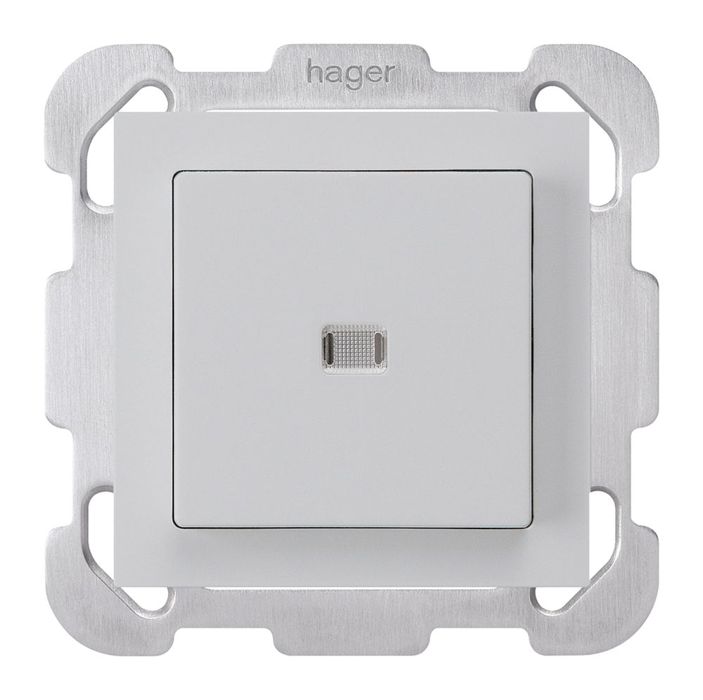 UP-Leuchttaster kallysto ARK 2L hellgrau mit Befestigungsplatte