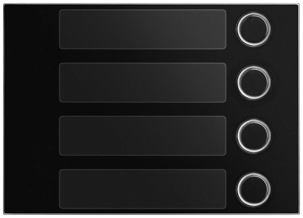 Frontplatte für Ruftastenmodul Urmet Alpha, 4×Taste, IP55, schwarz