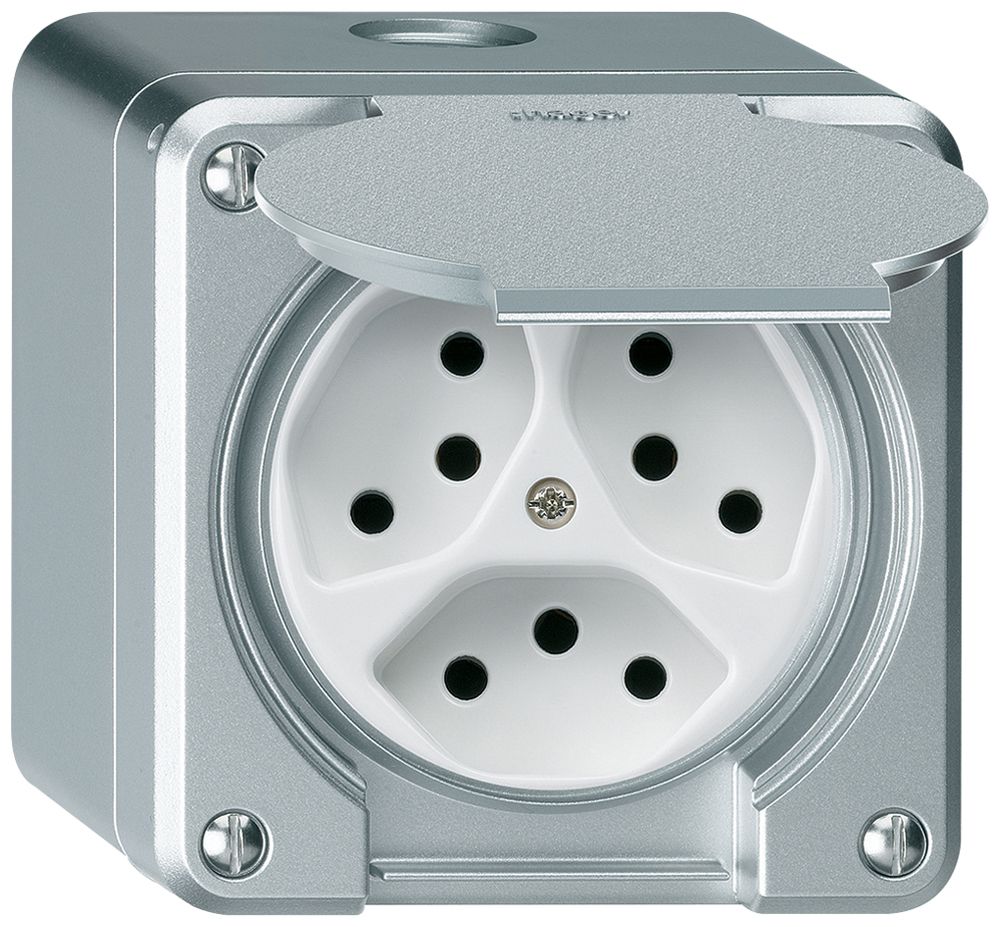 Presa AP robusto 3×tipo 13 alluminio