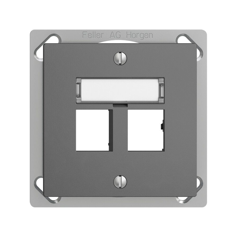 EB-Montageset EDIZIOdue Geradeauslass, für 2×RJ45 freenet, dunkelgrau