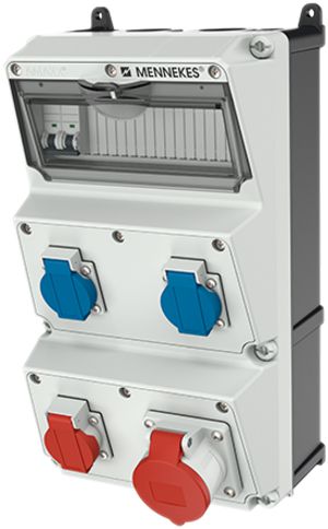 Stromverteiler Amaxx 63A 3×FI 3×LS 1×T23 1×T25 1×CEE16/5L 2×M40