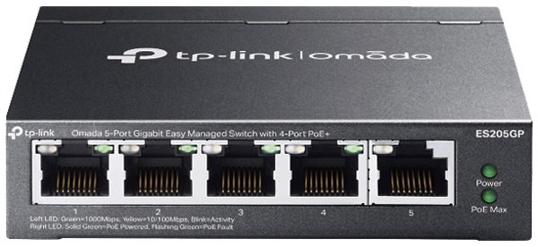 Switch TP-Link Omada ES205GP 5×RJ45 GbE 4×PoE+ managebar