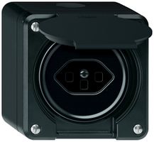 AP-Steckdose robusto 1×T23 16A 250V 86×86mm IP21 schwarz