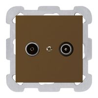 UP-Antennendose kallysto R/TV 23dB Durchgangsdose braun mit Befestigungsplatte