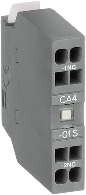 Blocco di contatti ausiliare ABB CA4-01S, 1R 4A AC-15, frontale