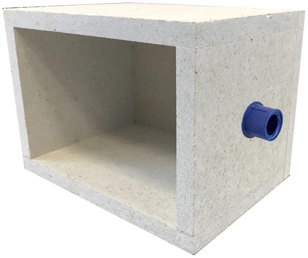 Scatola INC Fire-Stop-Box, c.ingresso tubo M20, Fermacell, 150×150×110 mm, gr