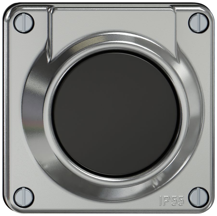 Sonnerie-Drucktaster ELEMENT SNAPFIX® 87×87×26mm alu